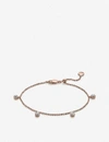 Monica Vinader Rose Gold Plated Vermeil Silver Fiji Tiny Diamond Button Bracelet In Gold