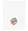 MONICA VINADER SIREN 18CT ROSE GOLD-PLATED VERMEIL SILVER AND KYANITE CLUSTER COCKTAIL RING