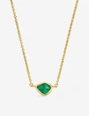 Monica Vinader Siren Mini Nugget 18ct Gold-plated Sterling Silver And Green Onyx Necklace In 18ct Gold Vermeil