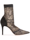 GIANVITO ROSSI FLORAL LACE ANKLE BOOTS