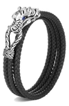 JOHN HARDY LEGENDS NAGA DOUBLE WRAP BRACELET,BMS60211BLBSPXM