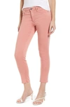 Ag The Prima Crop Cigarette Jeans In Sulfur Pink Aster