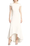 HALSTON HERITAGE HALTSON HERITAGE SIDE RUCHED HIGH/LOW TRUMPET GOWN,3012271