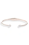 Nadri Cubic Zirconia Float Hinge Cuff In Rose Gold