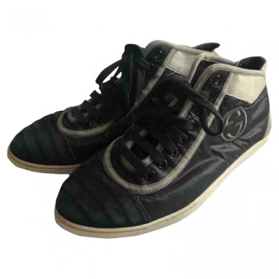 Pre-owned Gucci Cloth Trainers In Black