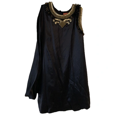 Pre-owned Manoush Silk Mini Dress In Black