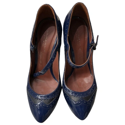 Pre-owned Bottega Veneta Patent Leather Heels In Blue