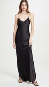 Nili Lotan Cyrielle Open-back Silk-charmeuse Gown In Black
