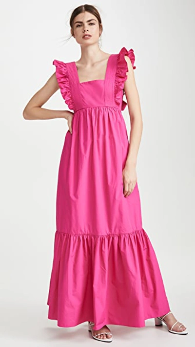 Self-portrait Sleeveless Flared Dress In Pink