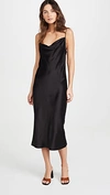 Fleur Du Mal Black Silk Cowl Neck Slip Dress In Black