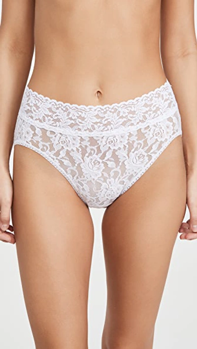 HANKY PANKY SIGNATURE LACE FRENCH BRIEFS WHITE,HANKY41822