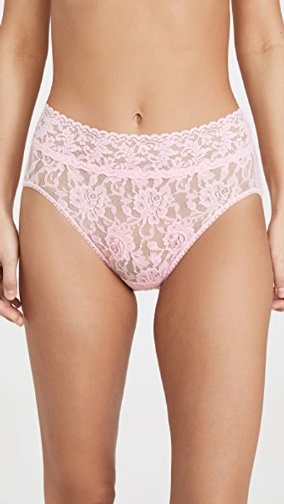 HANKY PANKY SIGNATURE LACE FRENCH BRIEFS BLISS PINK,HANKY41822
