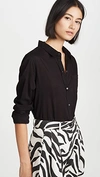 NILI LOTAN COTTON VOILE SHIRT BLACK,NLOTA20931