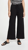 Nili Lotan Kiki Cropped Voile-trimmed Cotton-jersey Track Pants In Washed Black