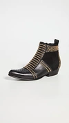 Anine Bing Women's Charlie Studded Leather & Suede Booties In Gold