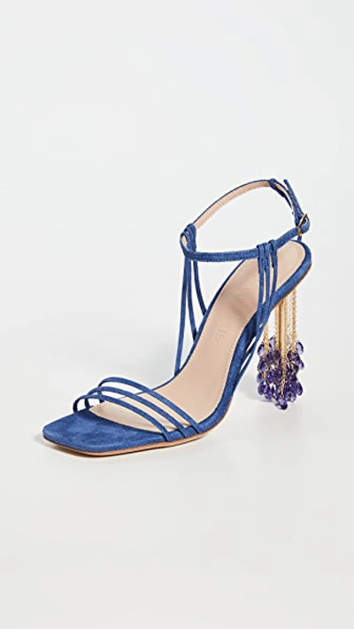 Jacquemus Les Sandales Lavandes Suede Sandals In Blue,light Blue