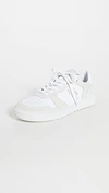 Re/done 80s Basketball Perforated Leather And Suede Sneakers In White