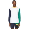 AIMÉ LEON DORE AIME LEON DORE WHITE AND GREEN COLORBLOCKED LONG SLEEVE T-SHIRT