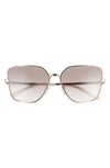 Prada Pr 60xs Metal And Mirror-coated Square Sunglasses In Pink