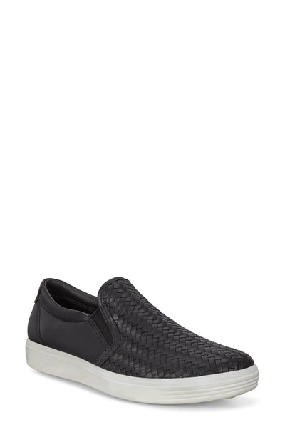 Ecco Women's Soft 7 Woven Slip-on Trainers Women's Shoes In Black