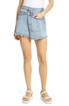 KSUBI RAP CROSSOVER DENIM MINISKIRT,1000062829