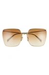 Celine 65mm Oversize Square Sunglasses In Silver