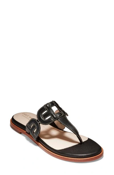 Cole Haan Anoushka Flip Flop In Black Leather