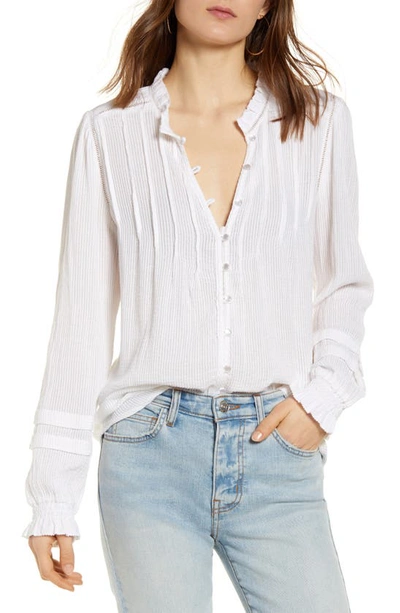 FAHERTY WILLA BUTTON FRONT PEASANT BLOUSE,WTC0001