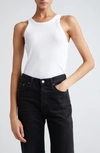 Totême Ribbed Cotton Blend Tank Top In White