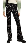 TOPSHOP DITSY FLORAL PRINT FLARE TROUSERS,16F11RMUL