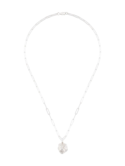 Victoria Strigini Lions Head Oblong-chain Necklace In Silver