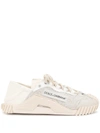 Dolce & Gabbana Nsl Lace-trimmed Low-top Sneakers In Neutral