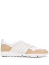 Tod's Two-tone Canvas And Leather Sneakers In White