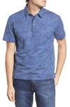 Tori Richard Blue Java Tropical Print Polo In Navy
