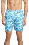 Vineyard Vines Chappy Stripe Swim Trunks In Azure Blue