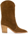 GIANVITO ROSSI WOODEN HEEL COWBOY BOOTS