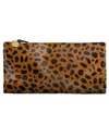 CLARE V Leopard Hair Foldover Clutch