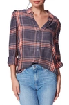 PAIGE ENID PLAID BUTTON-UP SHIRT,4073G38-8184