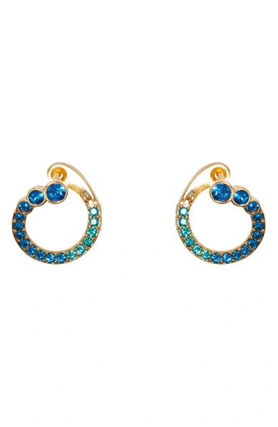 Vince Camuto Graduated Crystal Wraparound Hoop Earrings In Gold/ Multicolor