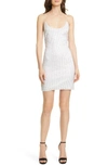 Alice And Olivia Alice + Olivia Nelle Fitted Embellished Mini Dress In White
