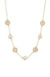 ANNA BECK MOONSTONE SCALLOPED STATION NECKLACE,NK10118-GRWMS