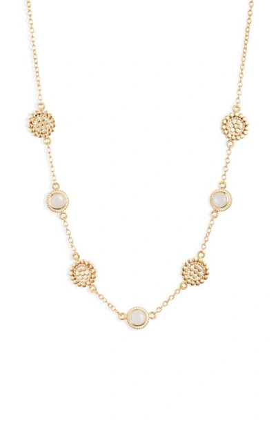 Anna Beck Moonstone Scalloped Station Necklace In Gold/ Moonstone