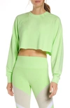 Alo Yoga Double Take Crop Sweatshirt In Neon Lime