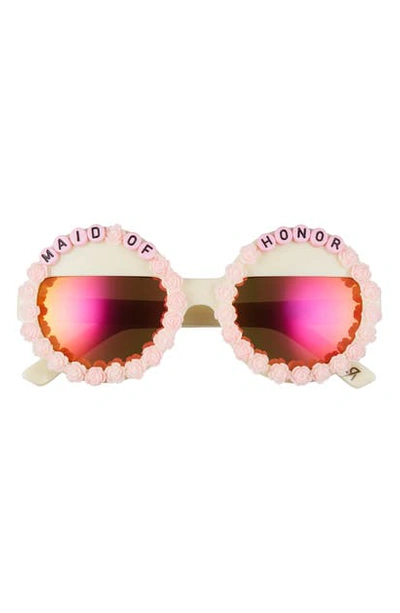 Rad + Refined Maid Of Honor Round Sunglasses In Pink/ Orange Mirrored