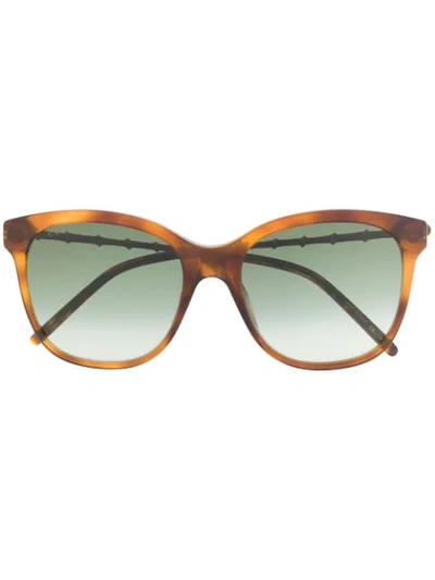 Gucci Gg0654s Square-frame Sunglasses In Green Grad