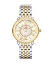 Michele Women's Serein Mid Two-tone Diamond Bracelet Watch In Silver