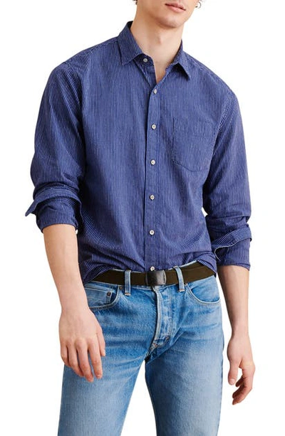 Alex Mill Standard Stripe Cotton & Linen Button-up Shirt In Blue