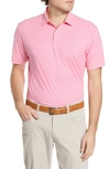 Peter Millar Stripe Featherweight Performance Polo In Pink Rose