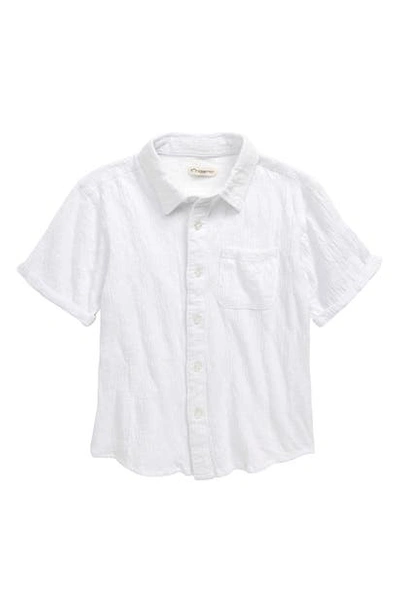 Appaman Kids' Short Sleeve Button-up Shirt In White