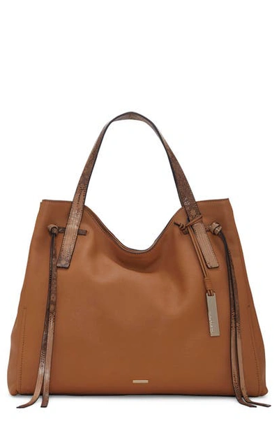 Vince Camuto Rilo Leather Tote In Pink Flagstone